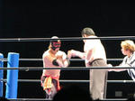 バッテンダーと松崎の握手