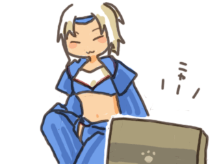 箱に肉球のマーク