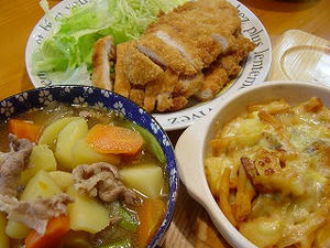 鶏ムネ肉カツ・肉じゃが