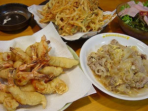 えびの天ぷらと掻き揚げ
