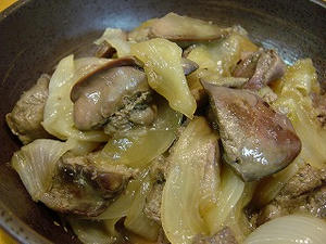 レバーと玉ねぎ煮込み