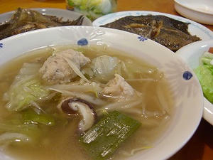 れんこんと鶏ひき肉のつみれ汁