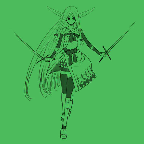 双剣エルフ