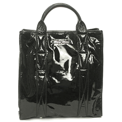 miu miu ミュウミュウ トートバッグ エナメル ブラック