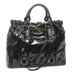 07年秋冬新作・送料無料】 miu miu ミュウミュウ トート/ショルダーバッグ エナメル ブラック RN0423 TESSUTO VERNCE 【8月2日新規入荷】