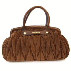 送料無料】 miu miu ミュウミュウ ショッピング ハンドバッグ ブラウン RN0410