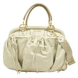 【07年春夏新作・送料無料】 miu miu ミュウミュウ エナメル ハンド/ショルダーバッグ アイボリー RN0432-SOFTLUX-CREIAa