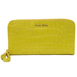 【07年春夏新作・送料無料】 miu miu ミュウミュウ ラウンドファスナー式長財布 イエロー 5M0506-STCOCCOOLD-GIRASOLE