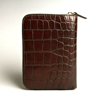 MIUMIU ：ミュウミュウ　 型押しカーフ手帳　ブラウン