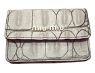 ミュウミュウ（MIUMIU) クロコ型押しふたつきカードケース　白