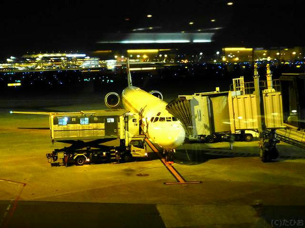 羽田空港に到着したJAL1614便