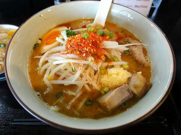 旨辛美そば（ワイルド）＋半熟味玉（1/2ケ）
