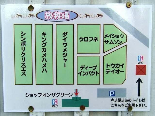 放牧されている区画の案内