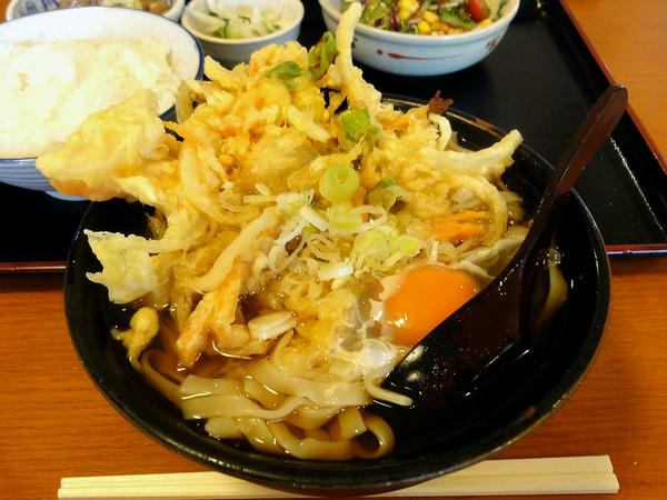 天ぷらうどん（氏家うどん） 生玉子入り