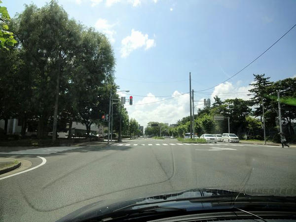 秋田市内を移動中