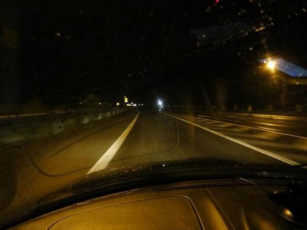 夜の日高道走行中