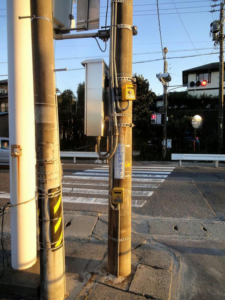 馬に乗ったまま押せる歩行者信号押しボタン