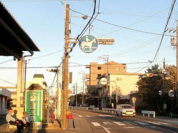 馬横断注意の看板