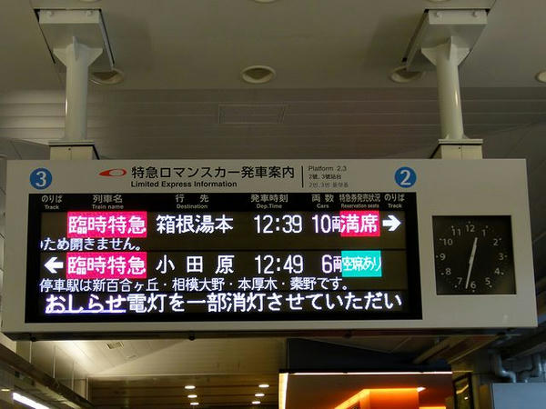 ホームの案内表示