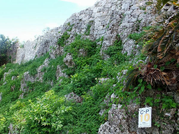 外側から見た主郭のまわりの石積