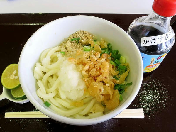 おろし醤油うどん（小） 349円 と すだち 124円