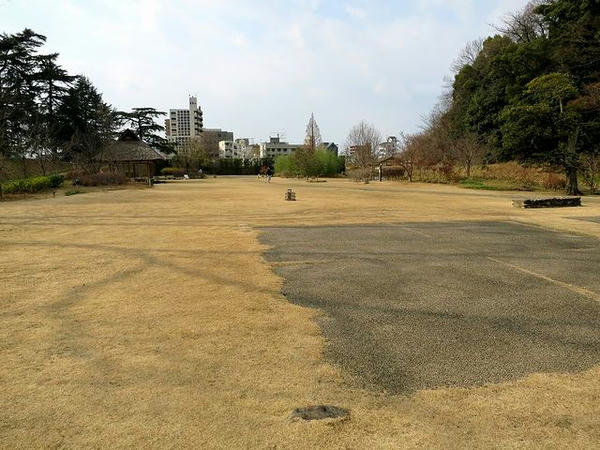 庭園区と建物跡の平面表示