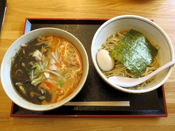 火の国野菜つけめん 860円 ＋ 特製からしみそ（大辛） 90円 ＋ 味付たまご 100円