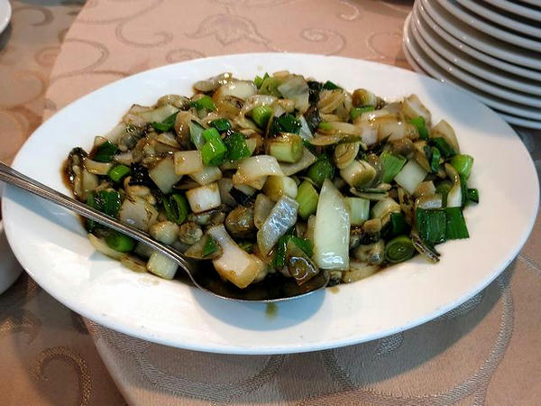 牡蠣の豆鼓炒め