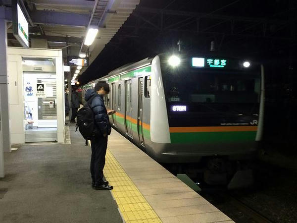 自宅最寄り駅に入線する宇都宮行き普通列車