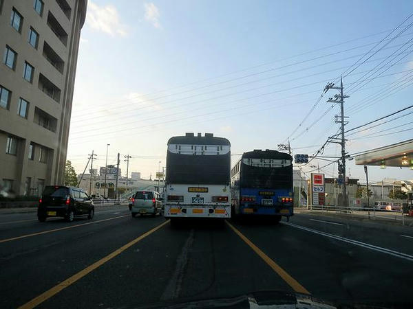 馬運車の後を走る