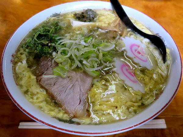 自家製山菜入りからし味噌らーめん（塩味） 700円