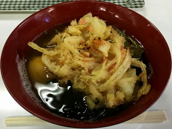 野菜天そば 480円 ＋ 生玉子 50円