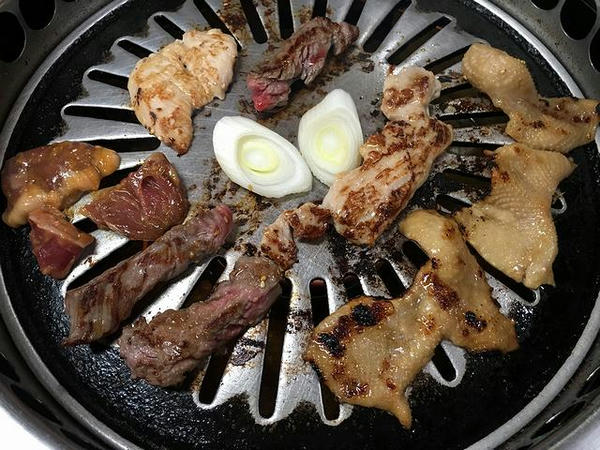 焼いているところ