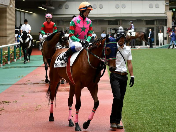 第2レースでパドックを周回する藤田騎手