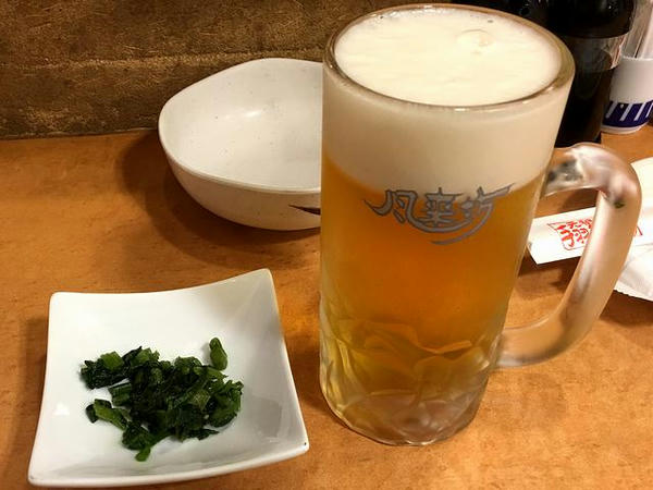 口取り 200円＋税 と サッポロ生ビール黒ラベル＜樽生＞（中） 530円＋税