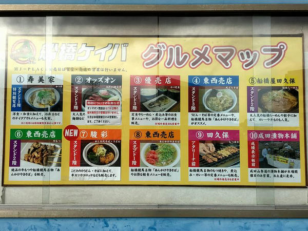 場内に掲示されたグルメマップ
