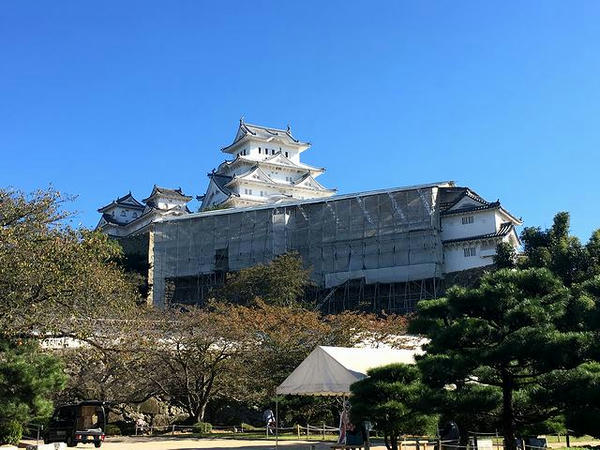 入場口付近から見た天守など