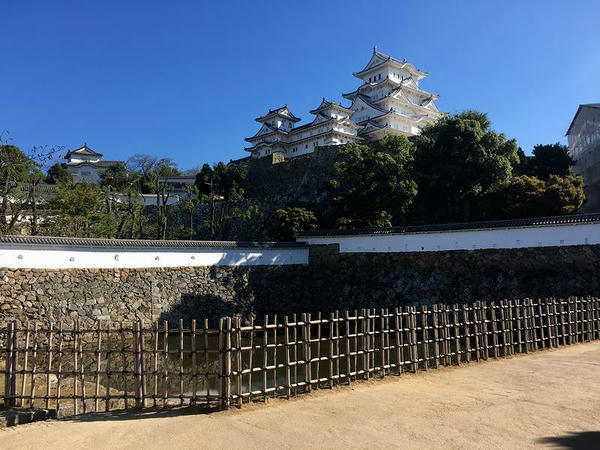 三国堀越しに天守を望む