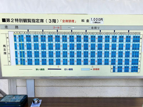 特別観覧席の座席表など