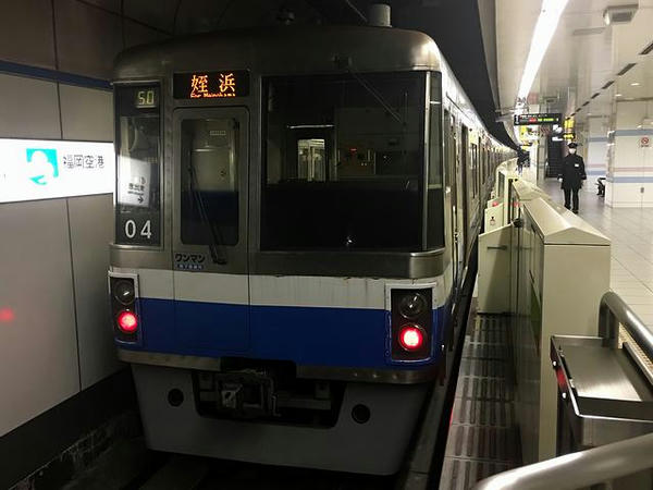 乗車した福岡市地下鉄空港線の普通列車
