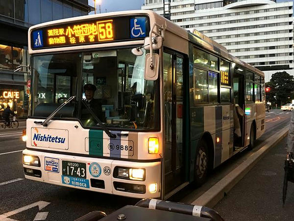 乗車した路線バス