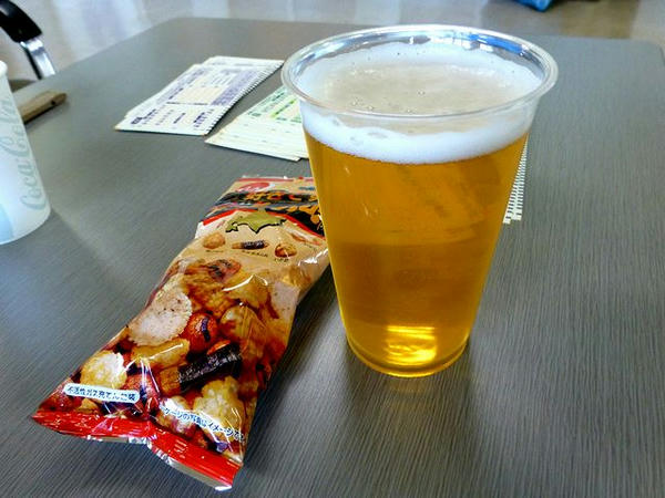 特別観覧席でいただいたビール