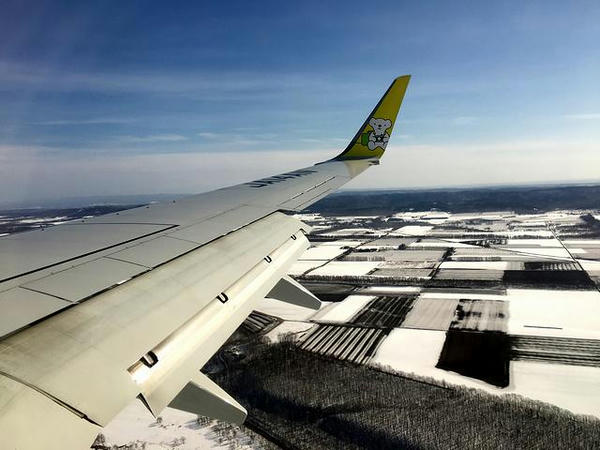 着陸間際の機窓から