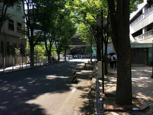 バス停から中央口へ 
