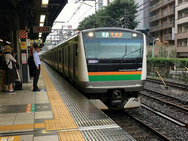 渋谷駅に入線する湘南新宿ライン