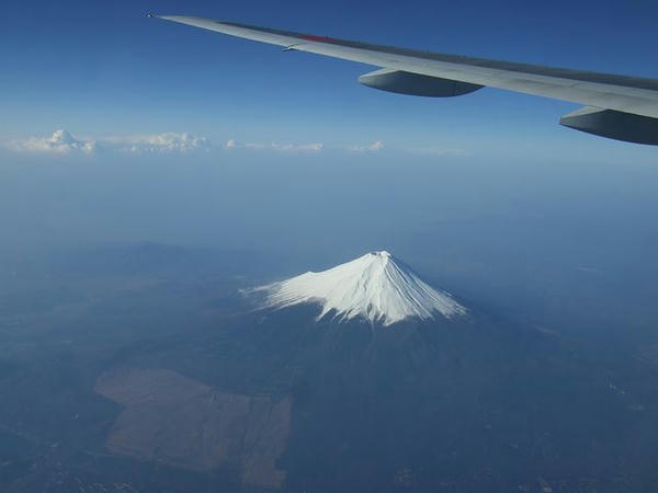 上空から見た富士山