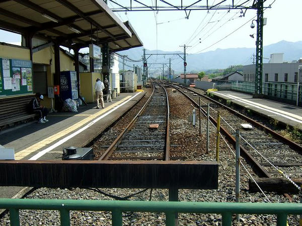 筑豊電鉄筑豊直方駅の駅舎筑豊電鉄筑豊直方駅の構内(1)
