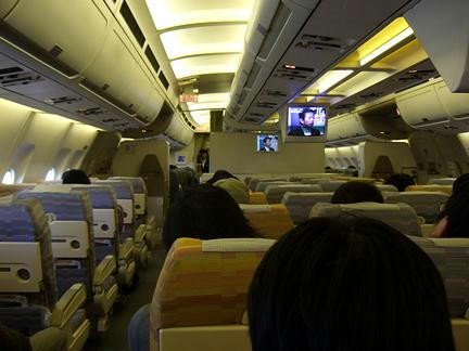 JAL1814便の機内