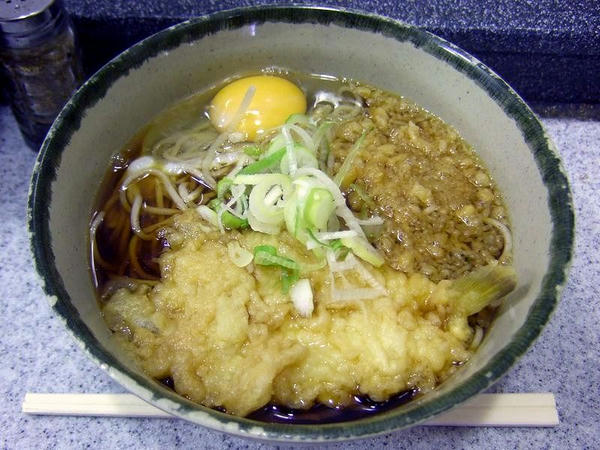 キス天そば 400円 ＋ たまご 60円