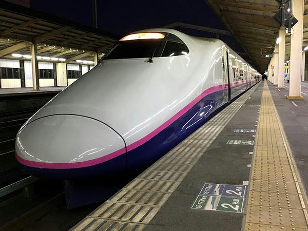 小山駅で発車を待つ東北新幹線なすの252号東京行き